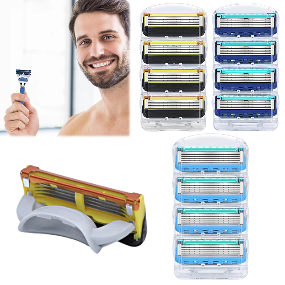 Cuchillas de afeitar de repuesto para hombre, repuesto de cuchillas de afeitar para Gillette Fusion Proglide, 4/20 piezas