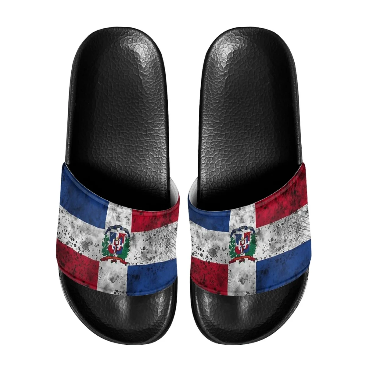 Dominican Republic Flag Comfortable Outdoor Sandals Black Soft Fashion Casual Beach Walking Shoes High Quality Hotel Slippers