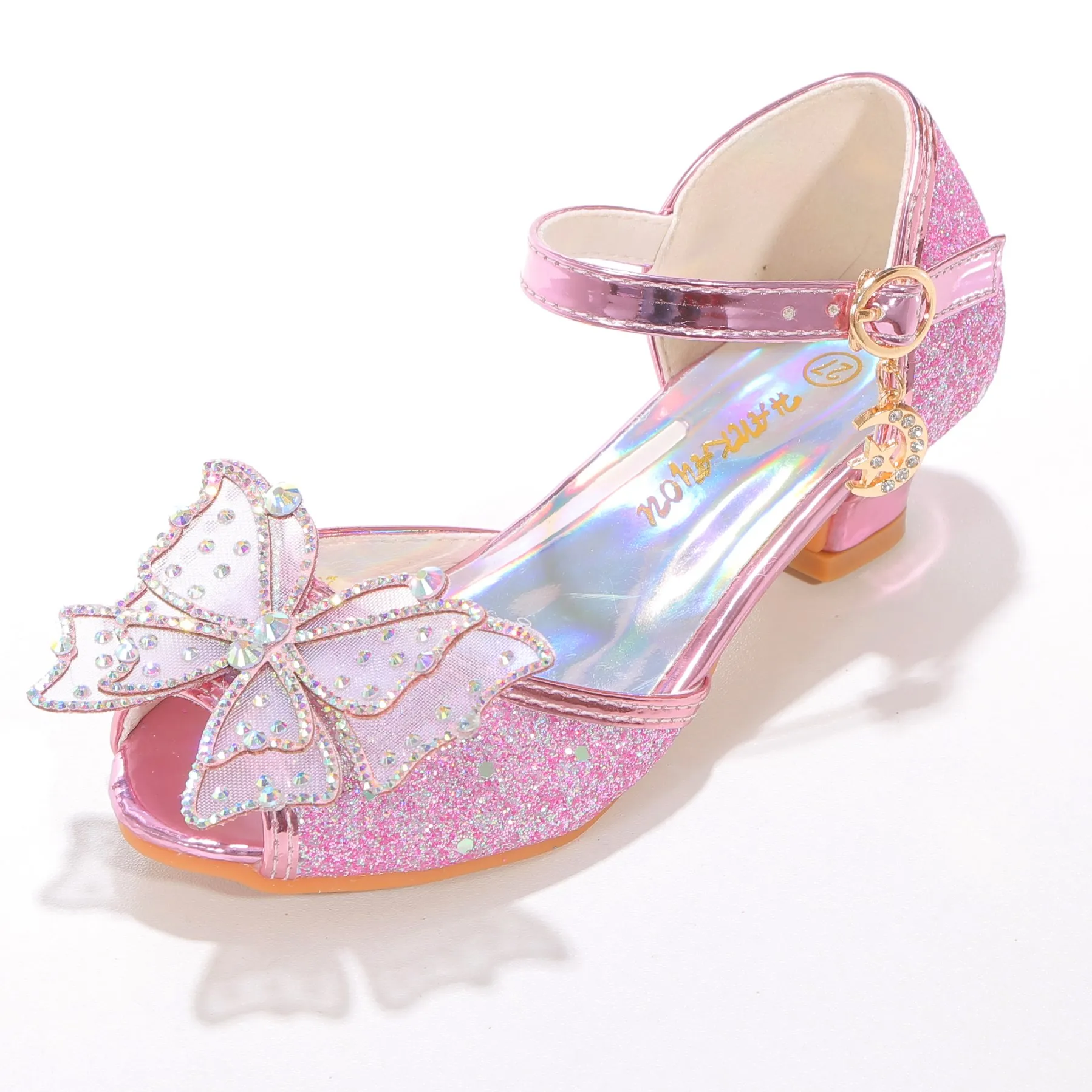 Children Ariel Mermaid Sandals Cinderella Halloween Flats Little Girls Summer Carnival Princess Mary Jane Shoes Glitter Shoes