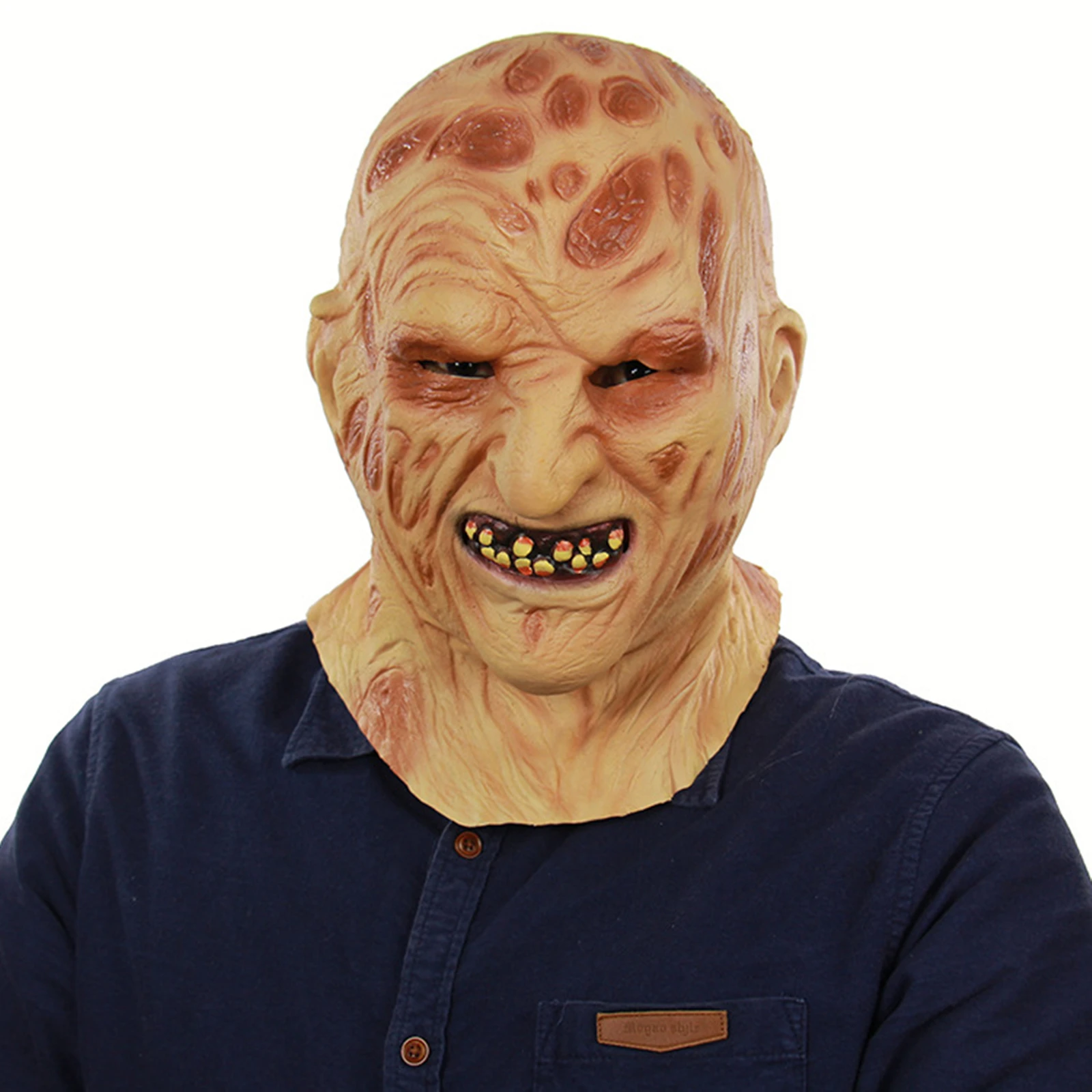 Realistic Zombie Mask Novelty Horror Mask Old Man Latex Full Head Mask Demon Cosplay Props Halloween Costume Party Supplies