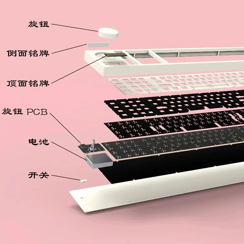 Machete Washboard V2 Mechanical Keyboard Kit Cusom Wireless Bluetooth Dual Mode RGB Hot-swapZMK CNC Aluminium knob DIY keyboard