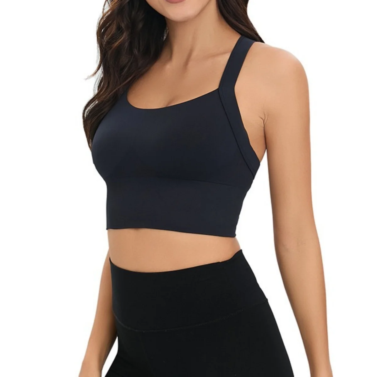 Sports and beautiful back bra set, cross-back sports bra, no chest pad, adjustable size, and can be worn inside normally. image 4
