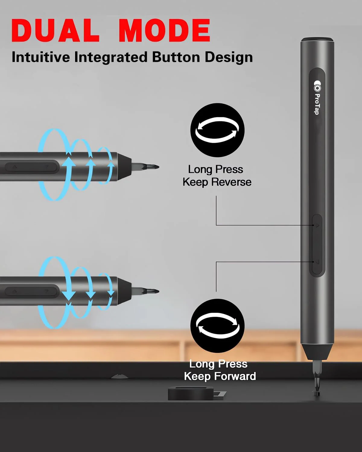 ProTap 25-in-1 Precision Electric Screwdriver Set USB Rechargeable Steel Bits Cordless Repair Multi-functional Power Tools