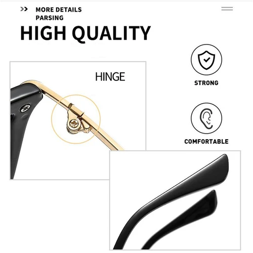 Imagen 2 del producto Gafas graduadas tipo ojo de gato con montura champán de 0-0,5-0,75 a-6,0, astigmatismo, bloqueo de luz azul, gafas con dioptrías para mujer