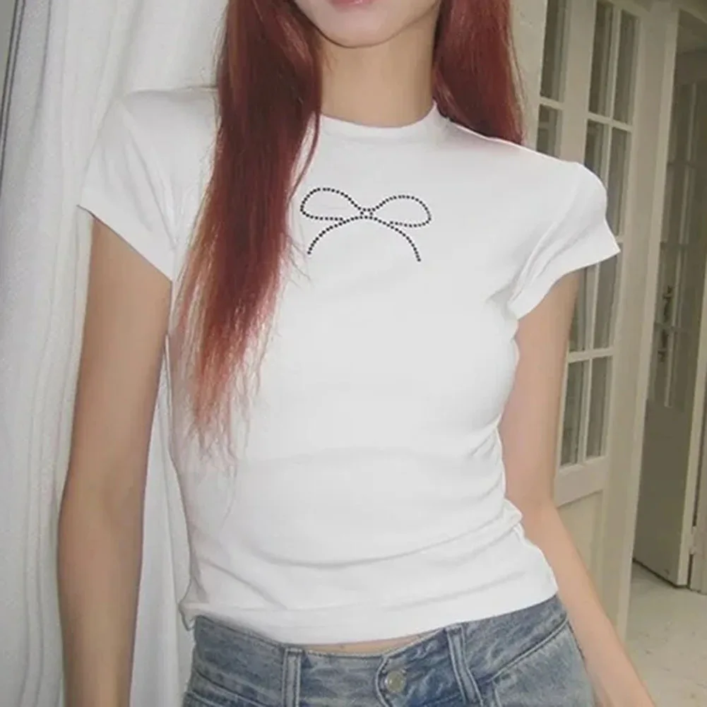 

For Casual Wear Gothic Casual Wear Retro Rhinestone T-Shirt Casual Outings Brand New Condition Polyester Material