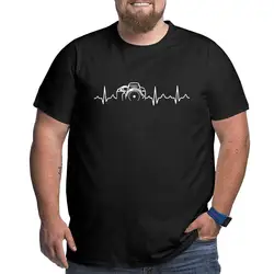 Heartbeat Of Camera T-Shirt Men Photographer Cotton Big Tall Tees Crewneck Short Sleeve T Shirt Oversized 4XL 5XL 6XL Clothing