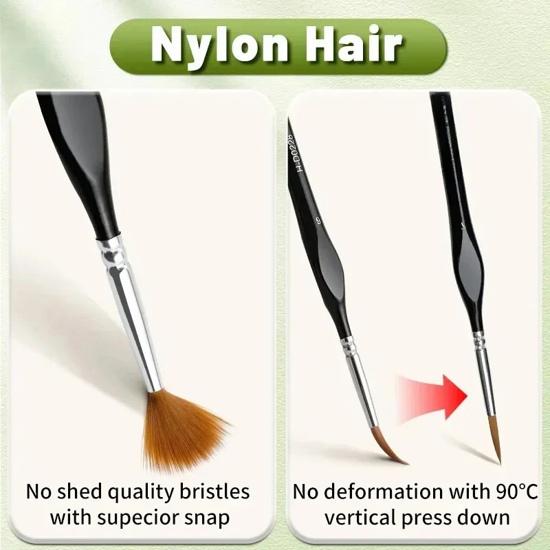 1-6pcs Professional Detail Brush Set - 3/6Pcs Fine Nylon Tip for Acrylic Painting & Miniature Models