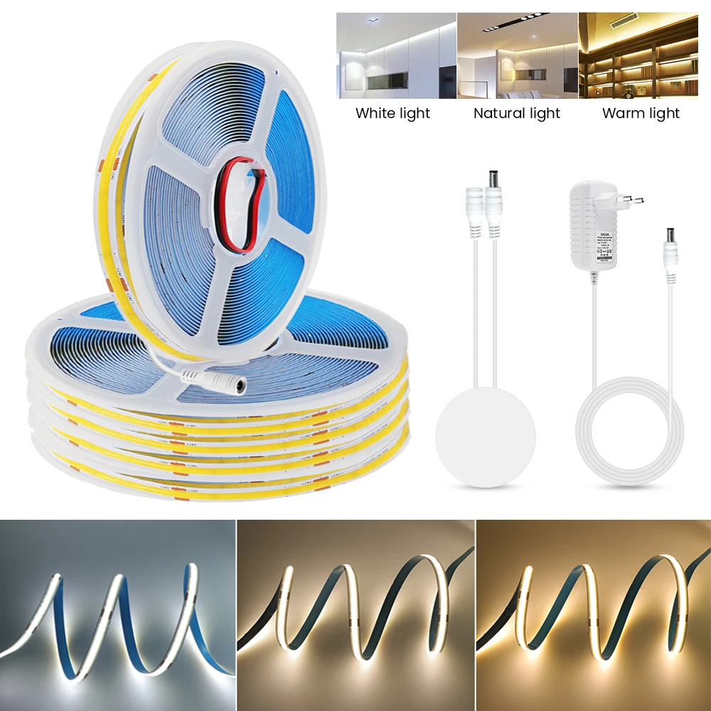 12V 24V COB LED Strip Light With Dimmable Penetrable Wood Mirror Acrylic Wireless Hand Sweep Touch Sensor Switch for Kitchen