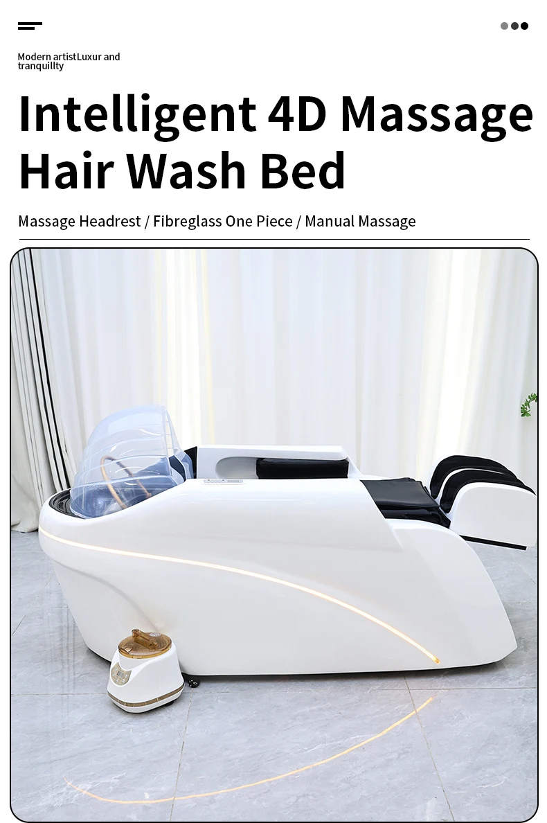 Salon-Kopfhaut-Spa-Shampoo-Massageliege aus Kunstleder, automatischer Massage-Shampoo-Stuhl, Haar-Spa-Ausstattung, langlebig – Detail 1
