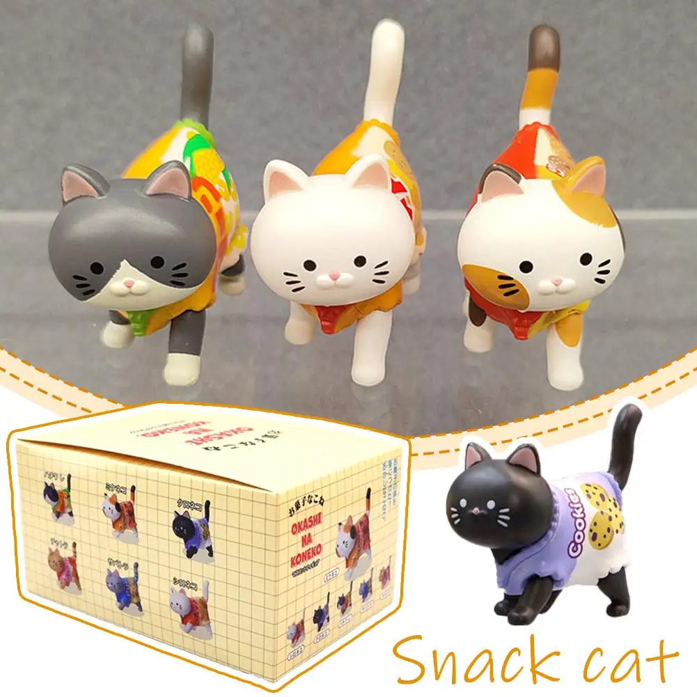 

New Snack Cat Blind Box Wearing Candy Snack Cat Blind Box Toys Kittens Figure Dolls Christmas Gifts For Kids Home Decoration