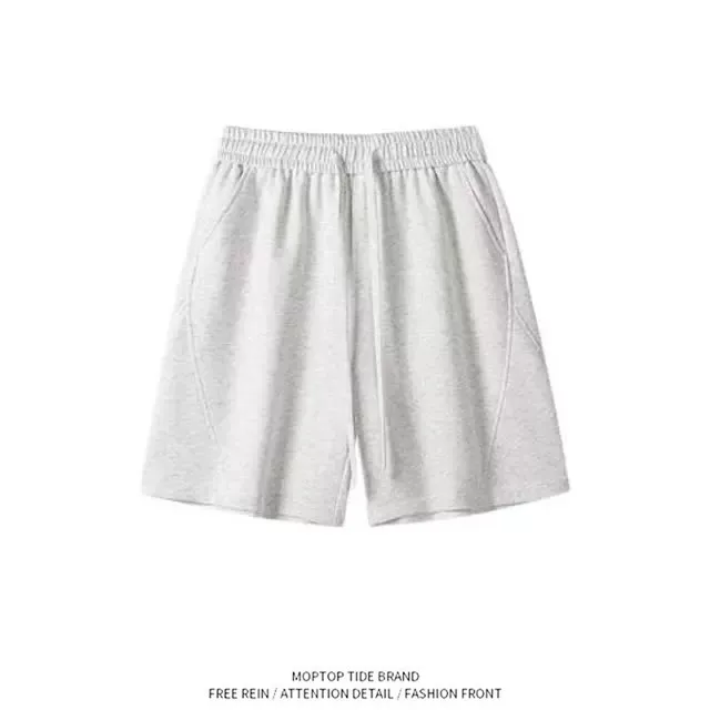 

Design Sensation Men's Summer American Retro Casual Pure Color Sport Shorts Loose Large Size Five-Quarter Length