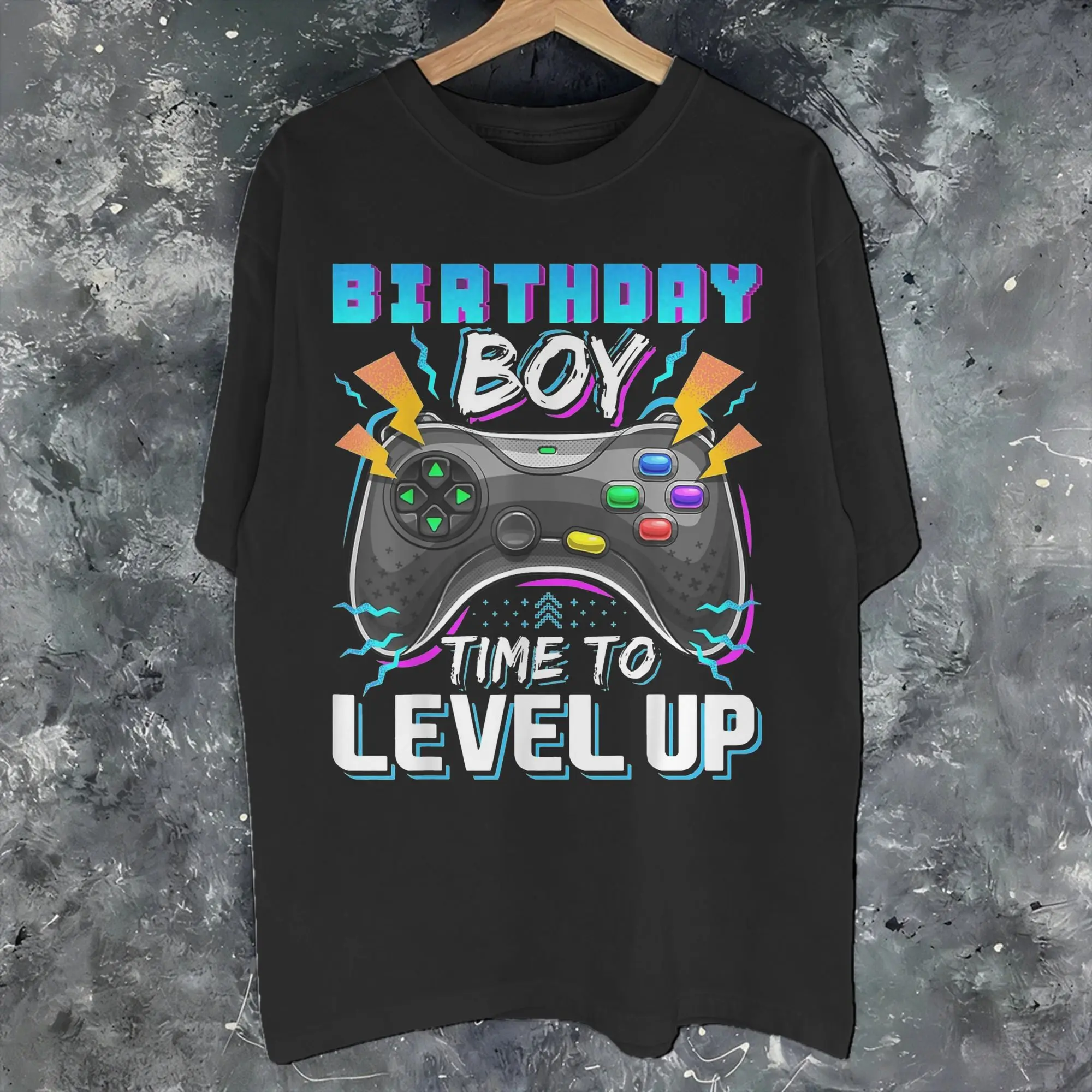 Birthday Boy Time to Level Up Tee Shirt for Men Women Gift Idea T Shirts Gamer Girl Boy Cotton Clothes