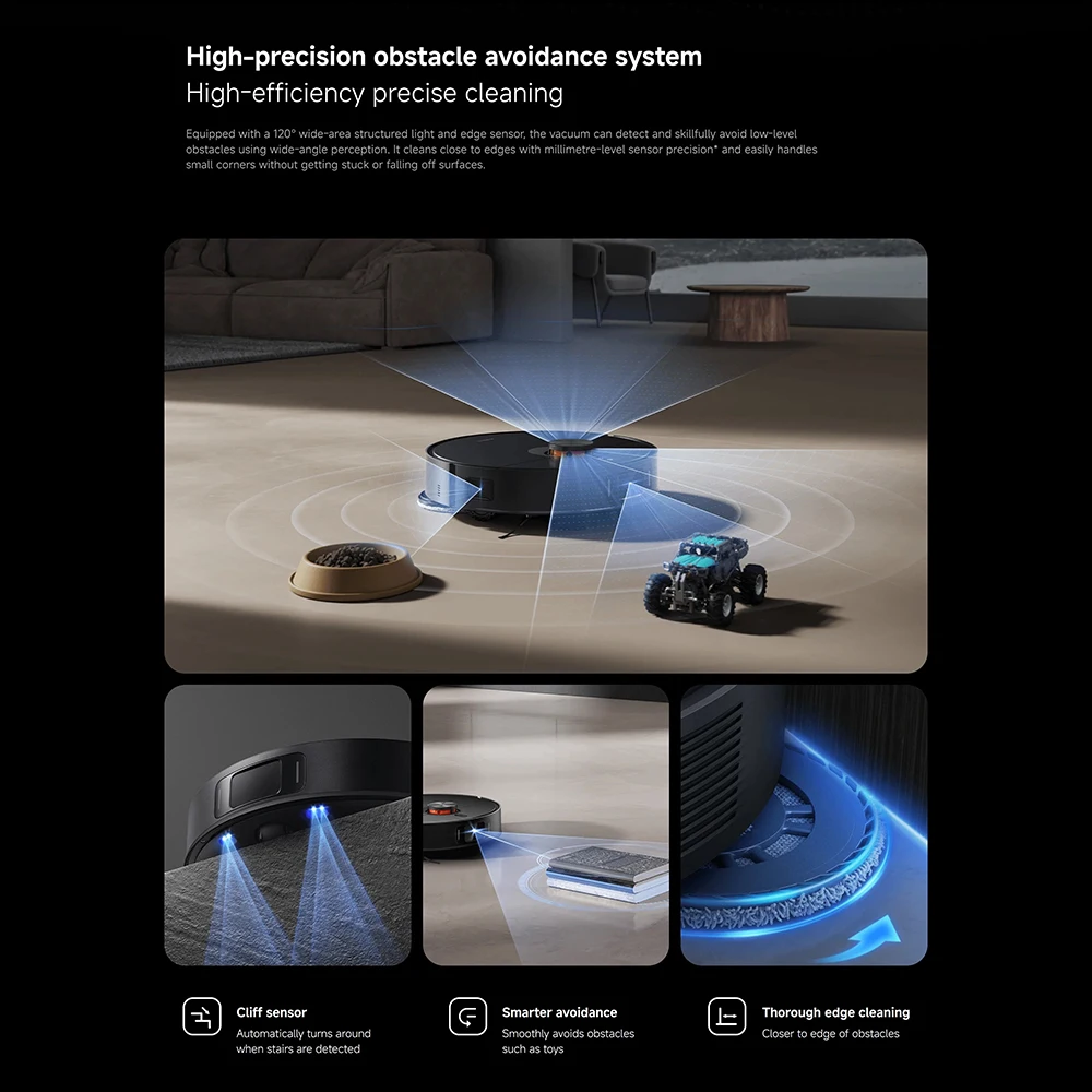 النسخة العالمية من Xiaomi Robot Vacuum X20 Max التحكم الصوتي جمع الغبار التلقائي للمنزل بأكمله مسح الشعر السائل تنظيف نظام تجنب العوائق الدقيق مع منفاخ مروحة شفط قوي للغاية 8000Pa