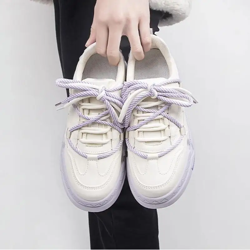 Bread‑Style Thick‑Sole Footwear Tenis,Sweet Girl Chunky Casual Board Footwear Zapatillas,Casual Versatile Footwear Women's Shoes