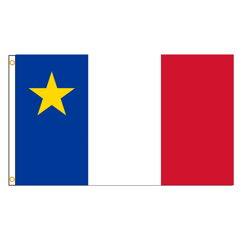 Acadia Nautical Flag Large 3x5 Ft Outdoor/Indoor Polyester-Brass Grommets Display Canadian Acadian Flags 3 x 5 Banner Canada