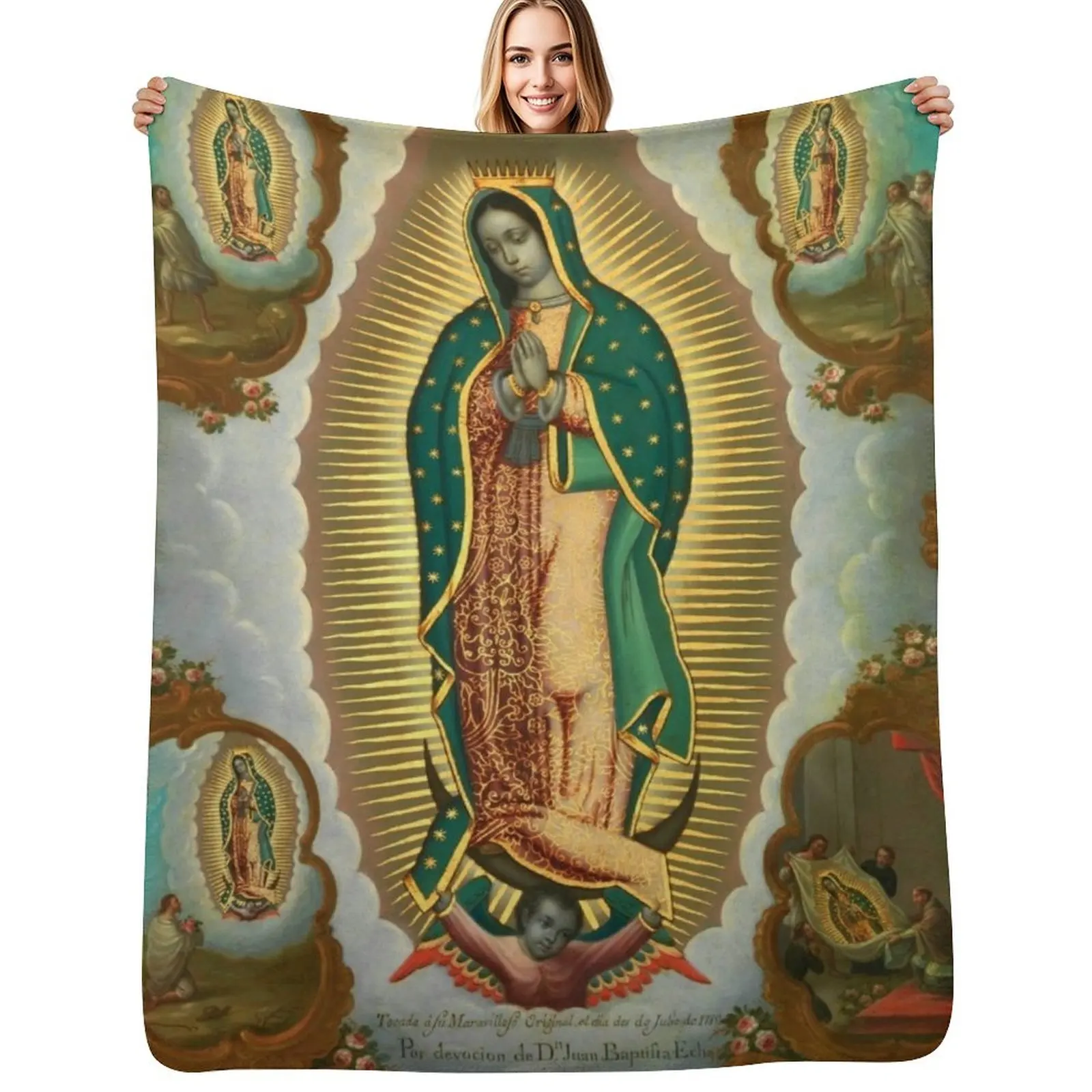 

La Guadalupana - Virgin of Guadalupe On view at The Met Gallery 749 Throw Blanket Cozy Home Blanket Gift for Christmas Holiday