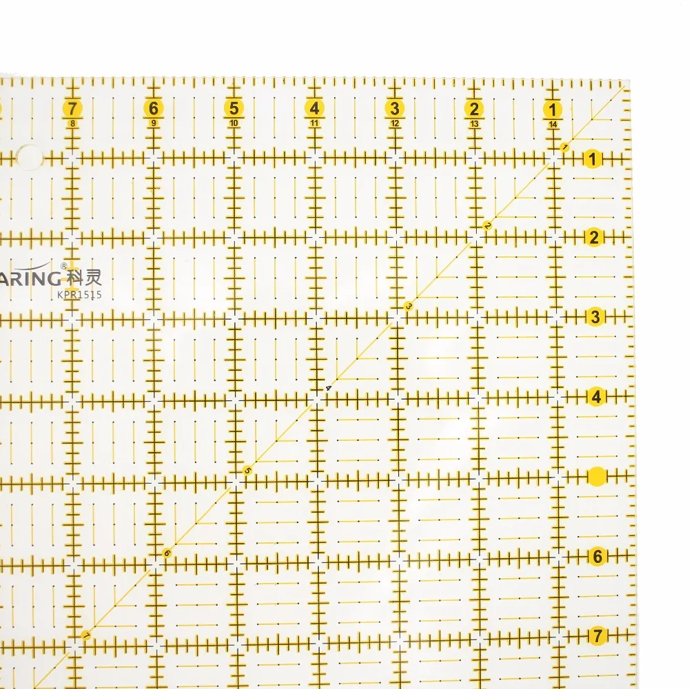 15*15 "Patchwork Righello Strumenti Quilting A Mano FAI DA TE Strumento di Acrilico Trasparente Trapunta Righello Grande Piazza Cucire Righello 3mm di Spessore