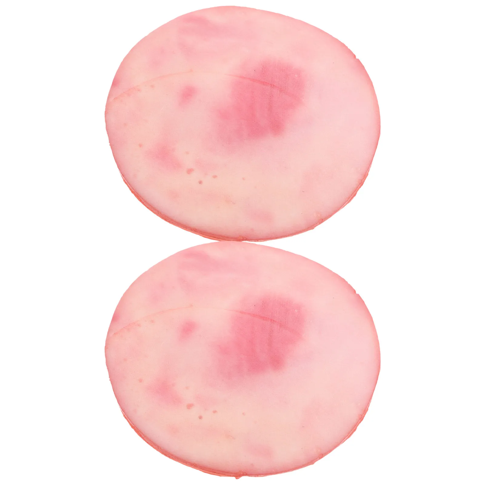 2pcs Artificial Luncheon Meat Model Faux Ham Slices, Kitchen Decor Photo Prop For Restaurant Display And Food Photography