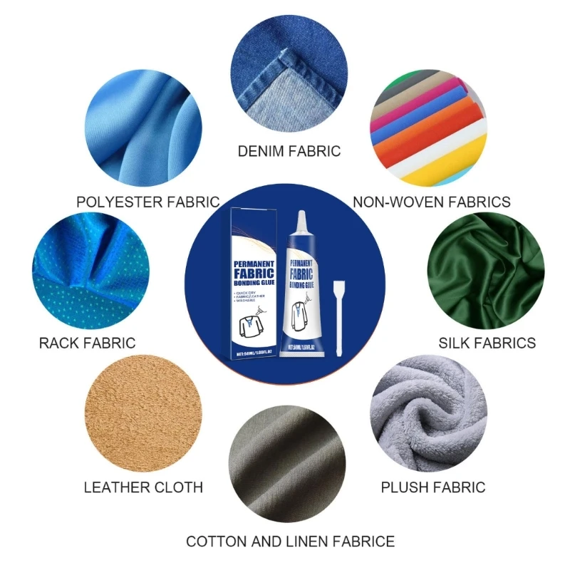 50Ml Dán Vải Dán Vải Chống Thấm Nước Có Thể Giặt Vải Dễ Sử Dụng Cho Dự Án Thủ Công Sửa Chữa Quần Áo