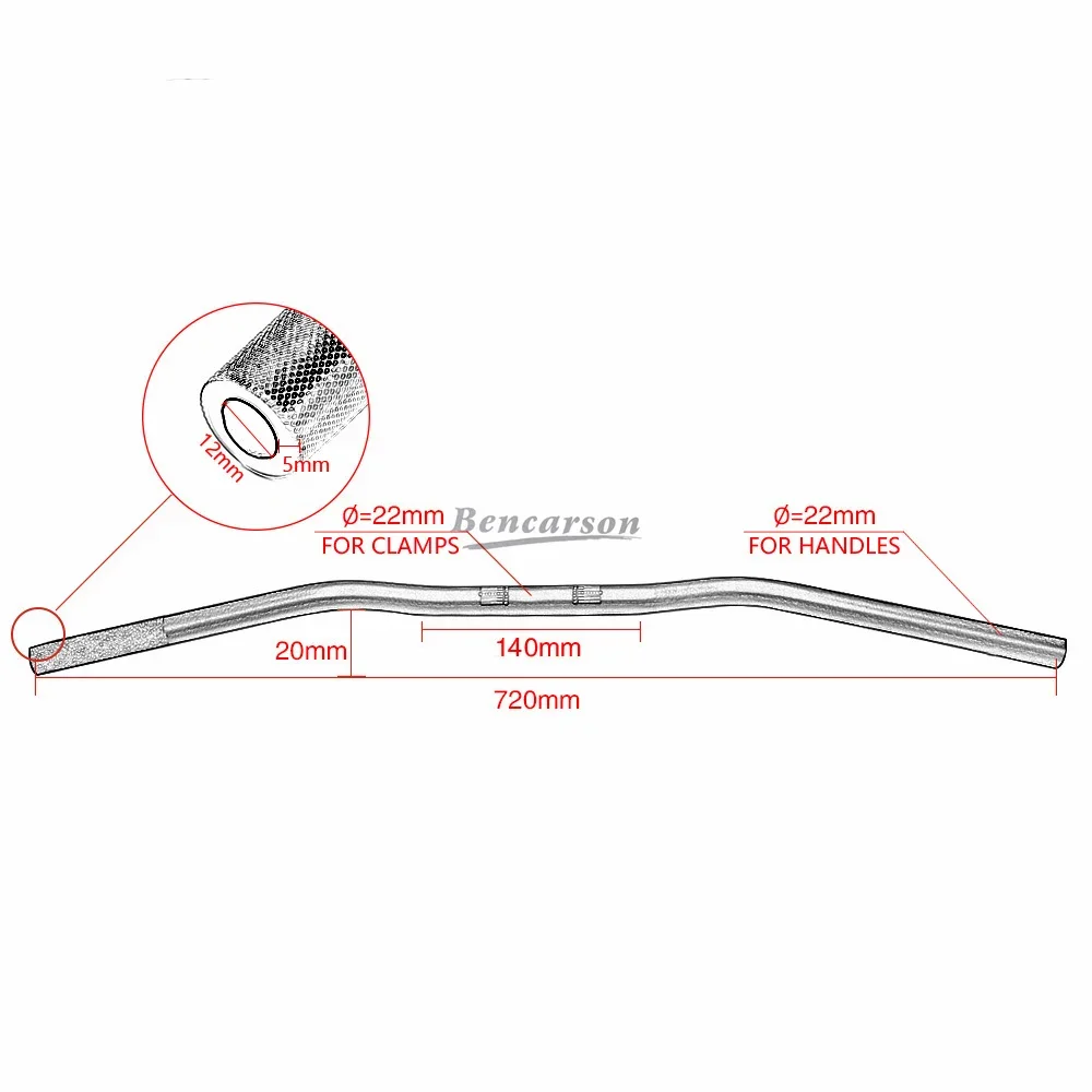 Manillar Universal para motocicleta, manillar CNC de 22mm y 7/8 pulgadas, manillar antioxidante para Benelli, Ducati y Yamaha