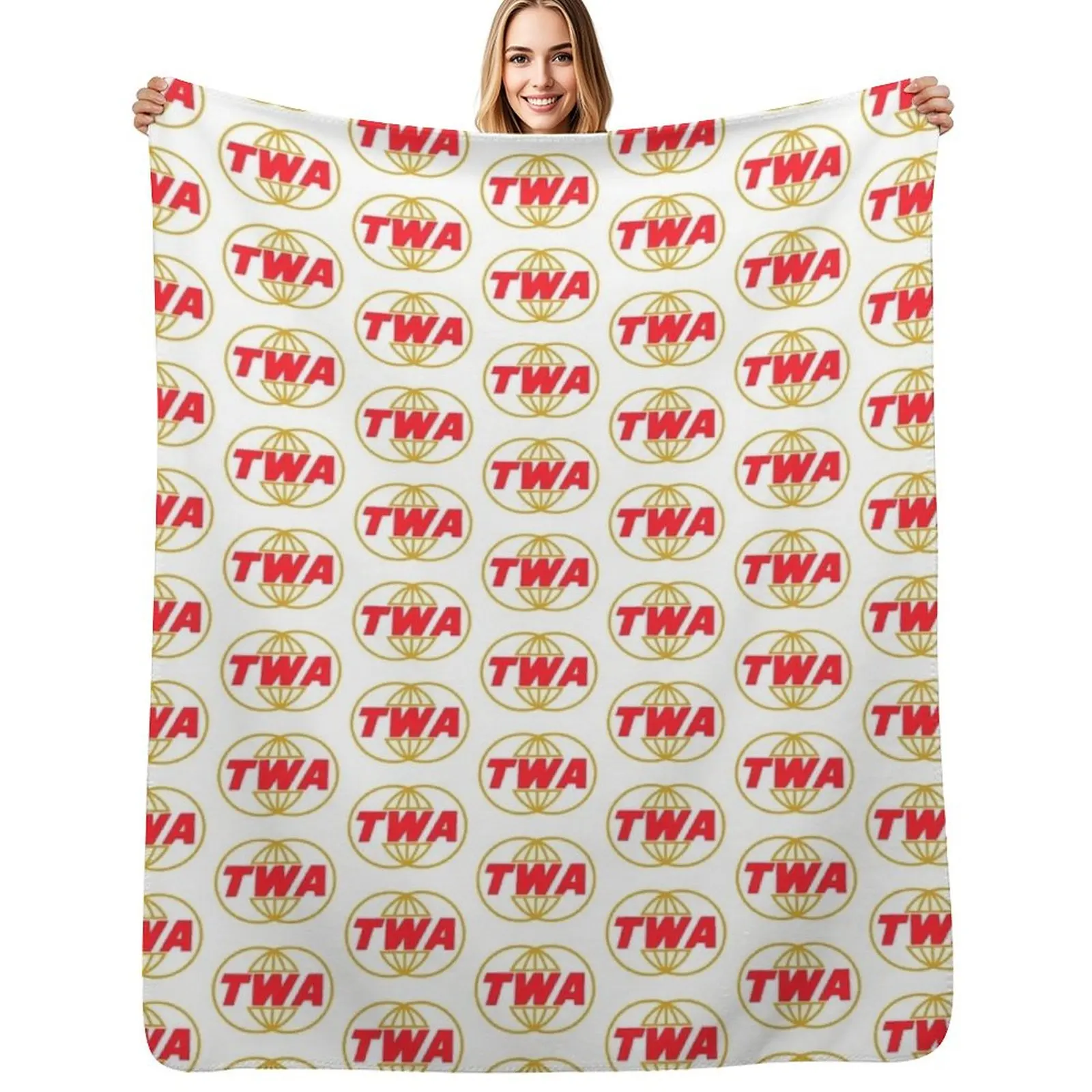

TWA Airlines - Vintage Logo Throw Blanket Stylish Decor Blanket Gift for Friends Roommate