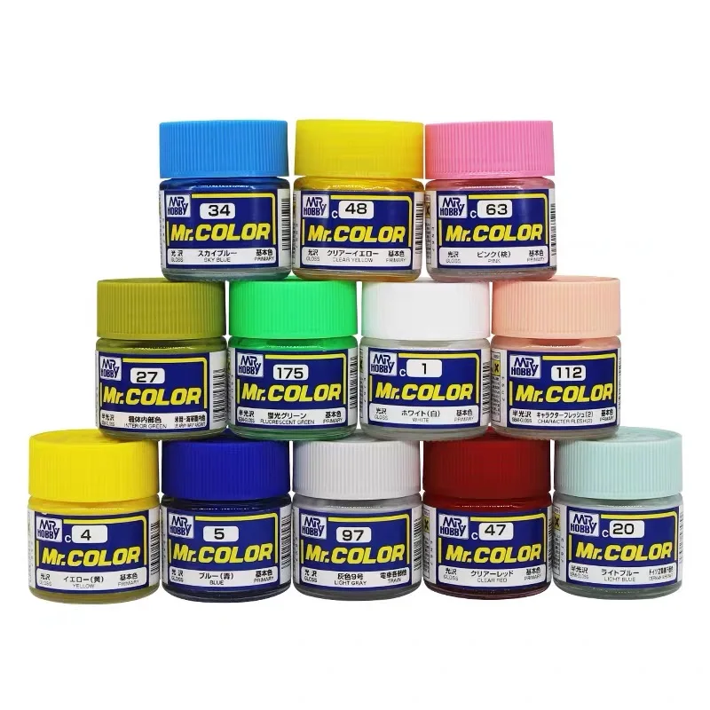 Mr.Hobby C1-C23 Nitro Lacquer Paint 10ml Oil Based Model Paint Gloss Metallic Pigment for Military Scale Model Airbrush Coloring