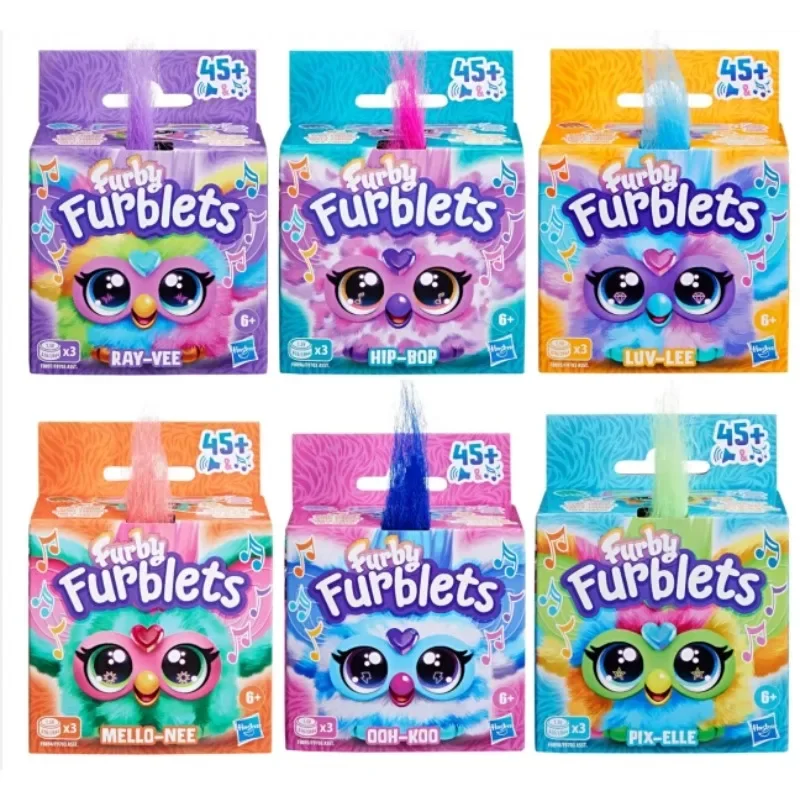 Hasbro Furby Furblets Electric Plush Pets Doll Toy Interactive Cute Anime Figures Pendants Collectible Children Birthday Gifts