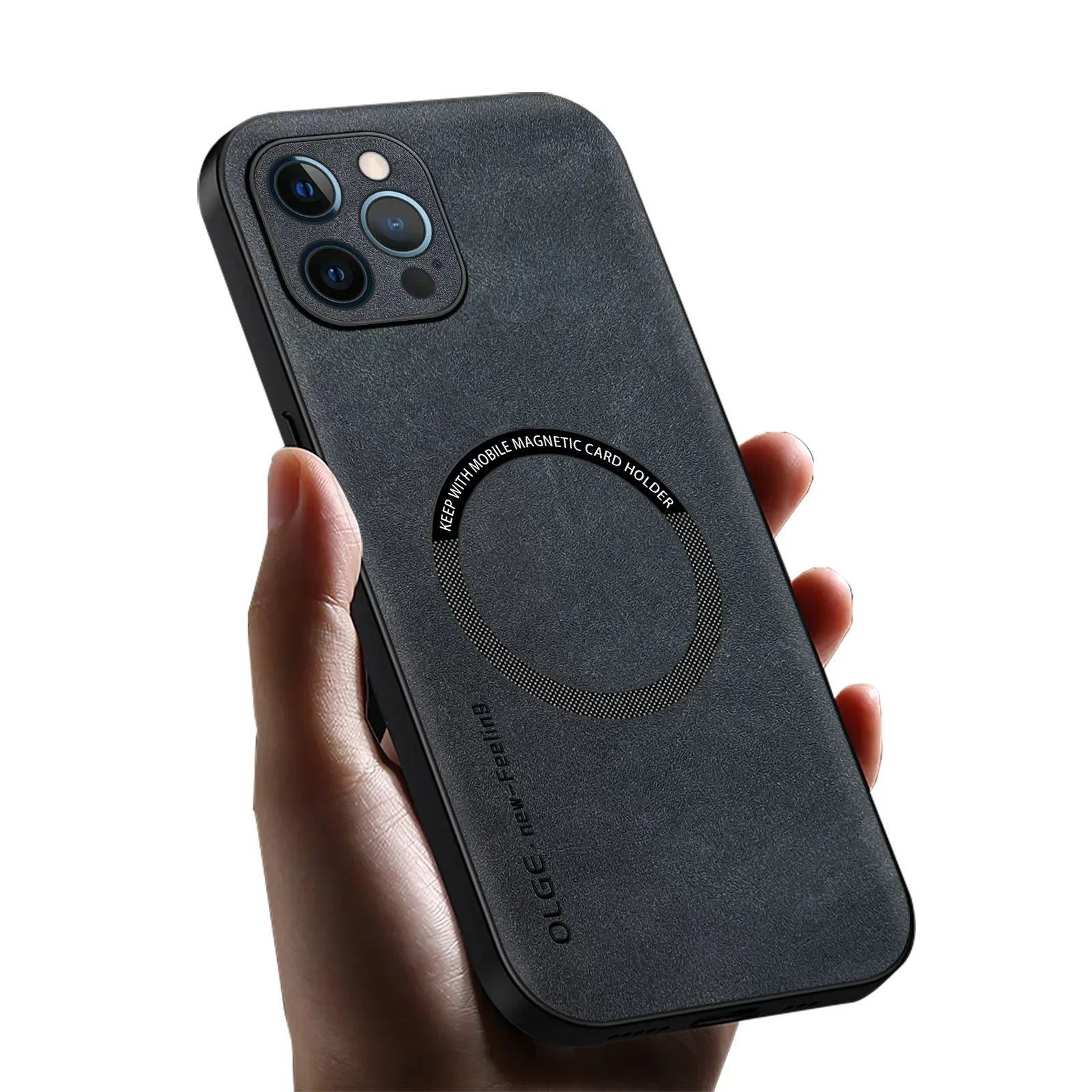 IPhone 16 15 14 Artı 13 12 11 Pro XS Max XR X Magsafe Manyetik Kablosuz Şarj telefon kılıfı Pu Deri Trim Yumuşak TPU Kapak