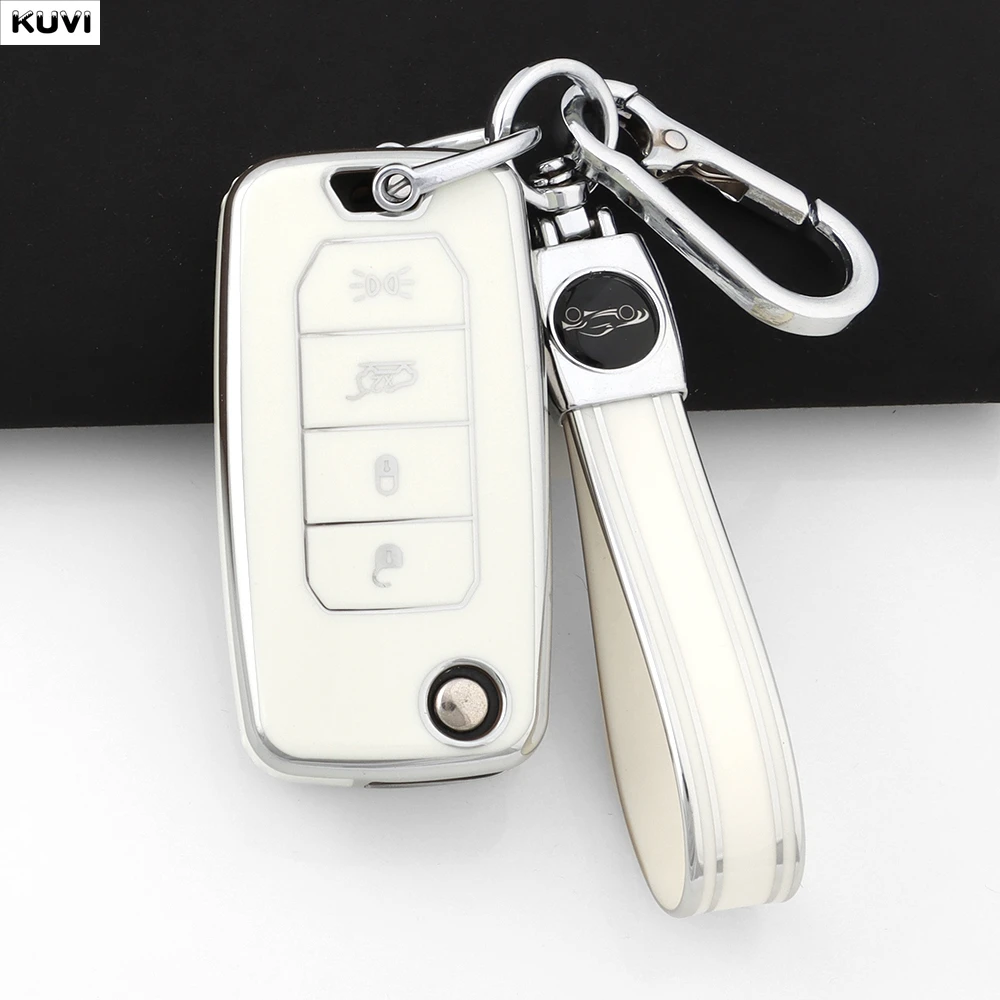 Fashion TPU Car Folding Key Case Cover For Jeep Renegade Compass 2016 2019 2020 2021 4 Buttons Protected Shell Fob Accessories
