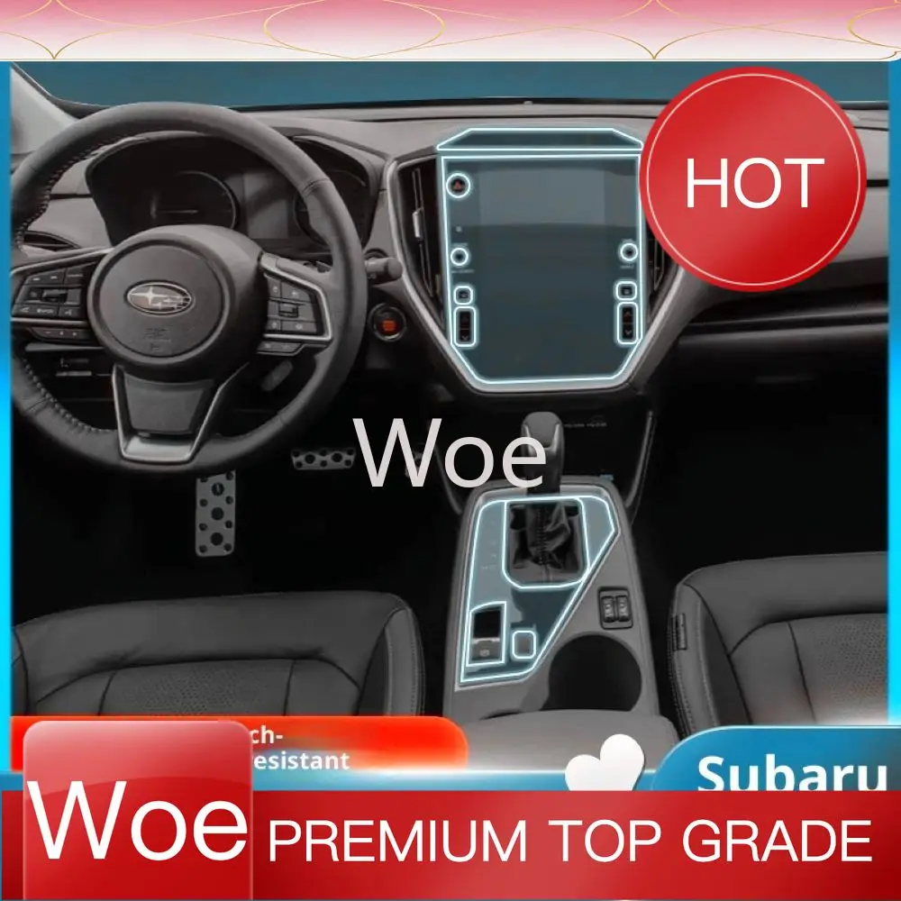 Woe For 2024-2025 Subaru Crosstrek TPU Screen Protector, Pre-Cut Navigation & Gear Shift Panel Film, Complete Car Modification P