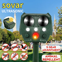 Multifunctional Solar Powered Animal Repeller USB Ultrasonic PIR Motion Sensor Deterrent Sonar Outdoor Garden Farmland Tools