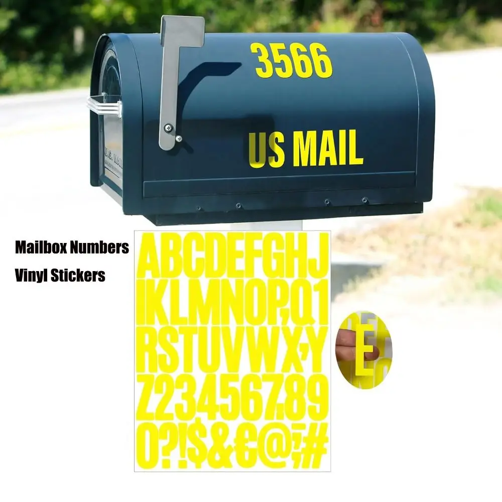 

10pcs Self Adhesive Letter Stickers Waterproof 2 Inch Mailbox Numbers Vinyl Stickers Alphabet Decals