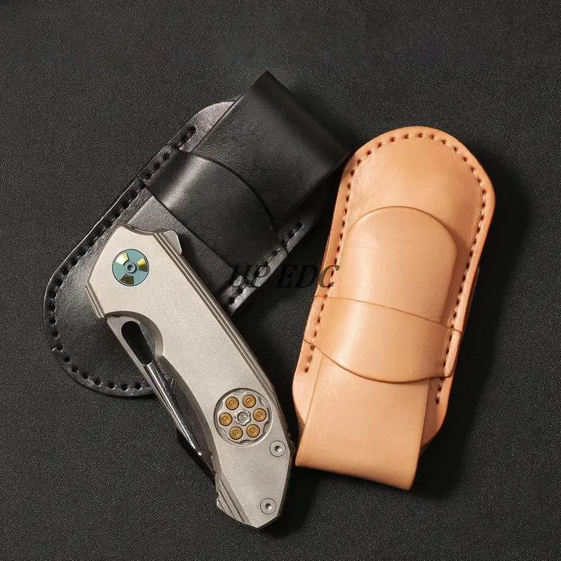 Cowhide Socket Knife HolderFolding Knife HolderHead Layer Leather Holder Toolkits