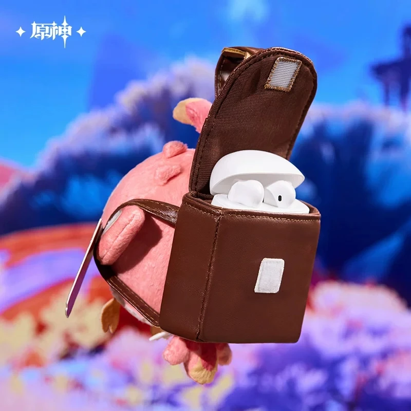 [Genuine] Game Genshin Impact Cosplay Diy Accessories Cacucu Pink Plush Sound Pendant Ifa Keychain Mini Storage Bag Xmas Gifts