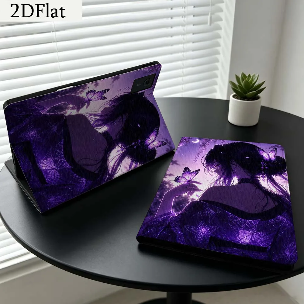 Cartoon Purple Butterfly Girl Gift For Lenovo Xiaoxin Pad Pro Tab K11 K10 Y900 3rd Y700 P11 P12 11.5 12.7 8.8 Inch Tablet Case