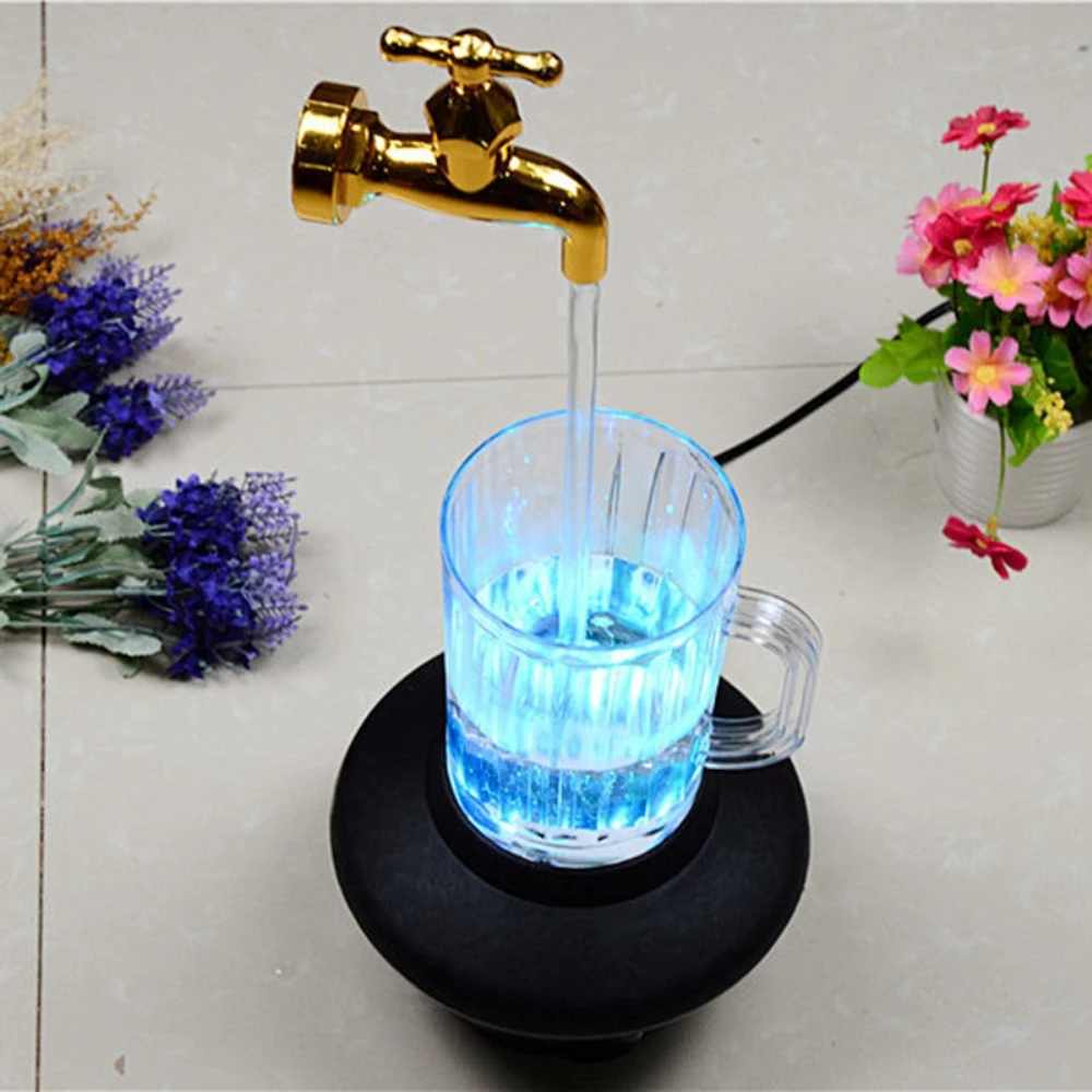 Invisible Floating Faucet Water Fountain Kits Tap Running Lights Holiday  Invisible Flowing Spout Watering Can Fountain