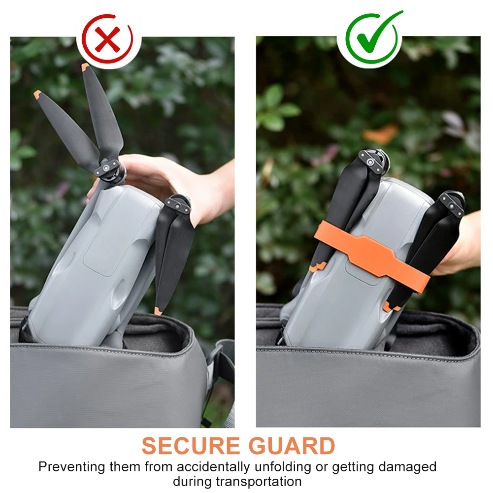 オレンジ色のuvavアクセサリー、ソフトシリコンストレージツール、プロペラホルダー、屋外、簡単な取り付けガードストラップ、エア3にトラベルフィット