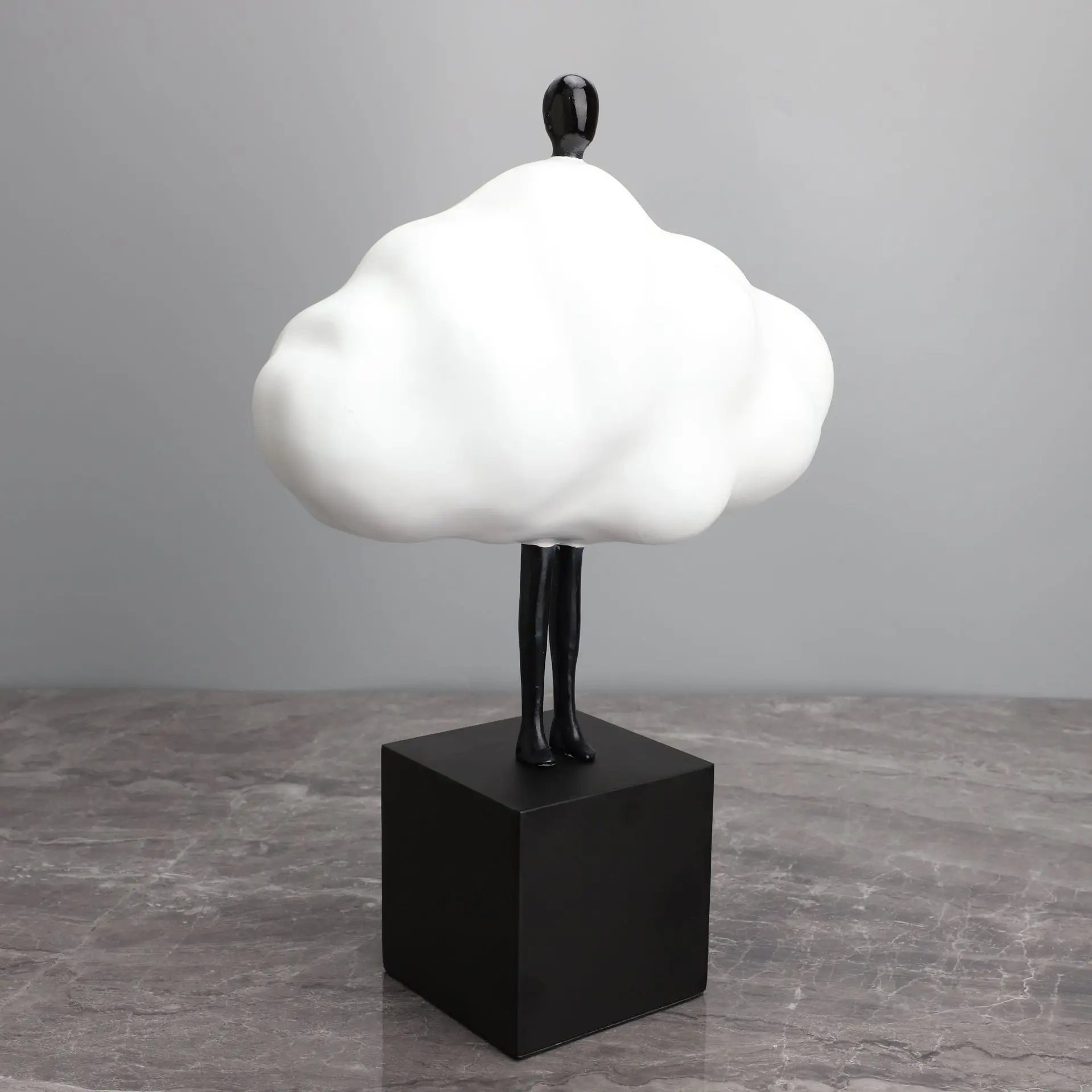 

Abstract Resin Figure Sculpture Entrance Ornament Gifts Irregular White Cloud Statue Crafts Interior Decoration