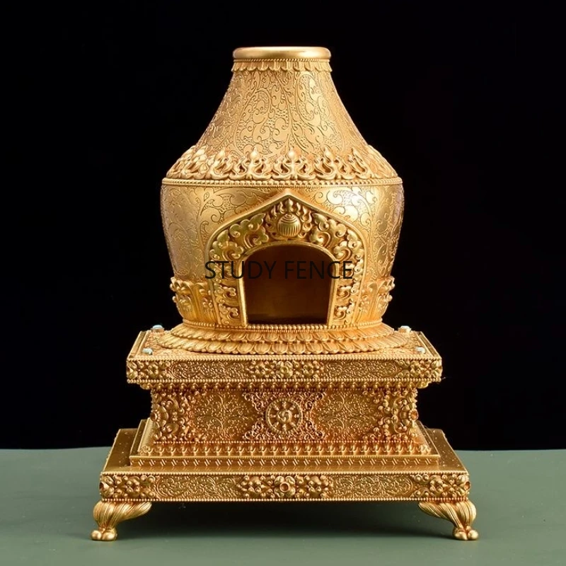 Metal Incense Burner Box Furnace Ornaments Temple/Ancestral Hall Incense Burner Sacrificial Utensils Incensory Feng Shui Decor