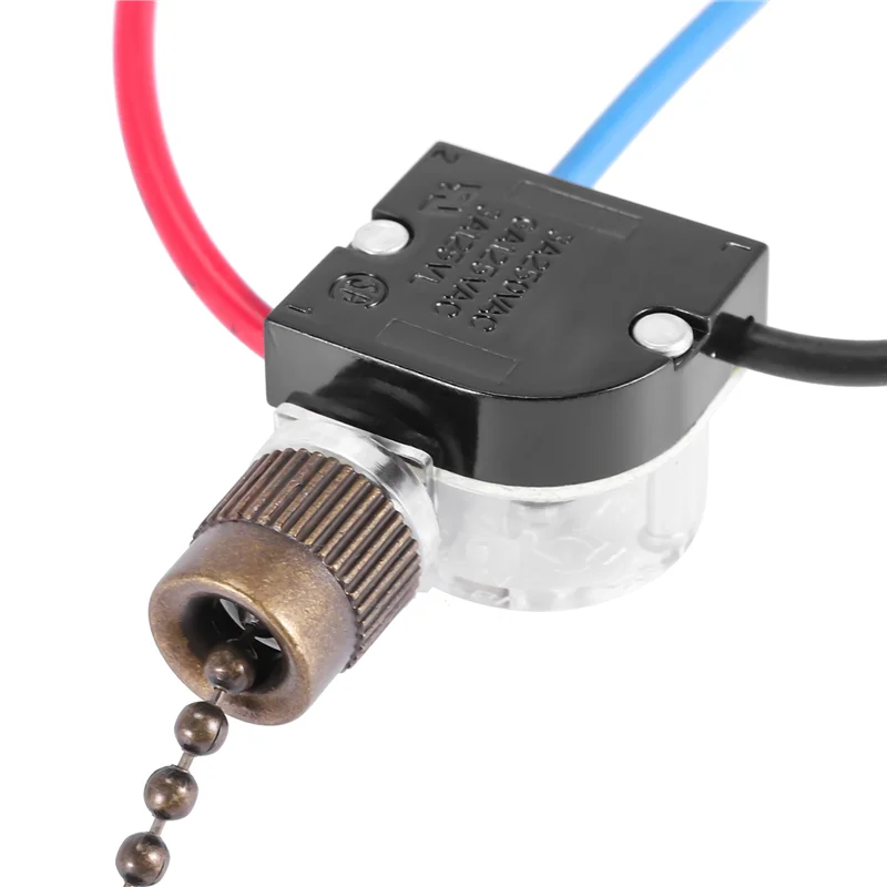 A64K 3Pack Ceiling Fan Light Switch ZE-110 Fan Switch 3 Way Speed Fan Switch Ceiling Pull Chain Switch Replacement