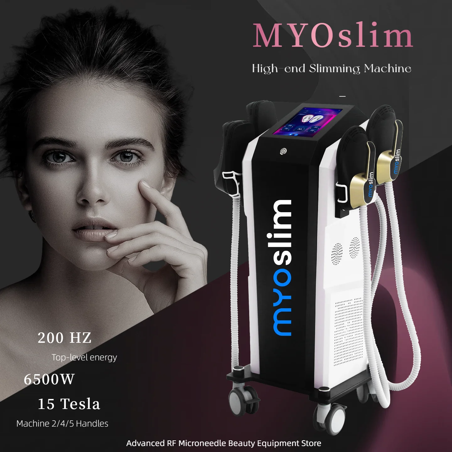 

Myoslim Sculpt Machine 15Tesla 6500w 200HZ EMS RF Fat Slimming Burning Muscle Stimulation Body Sculpting Electromagnetic