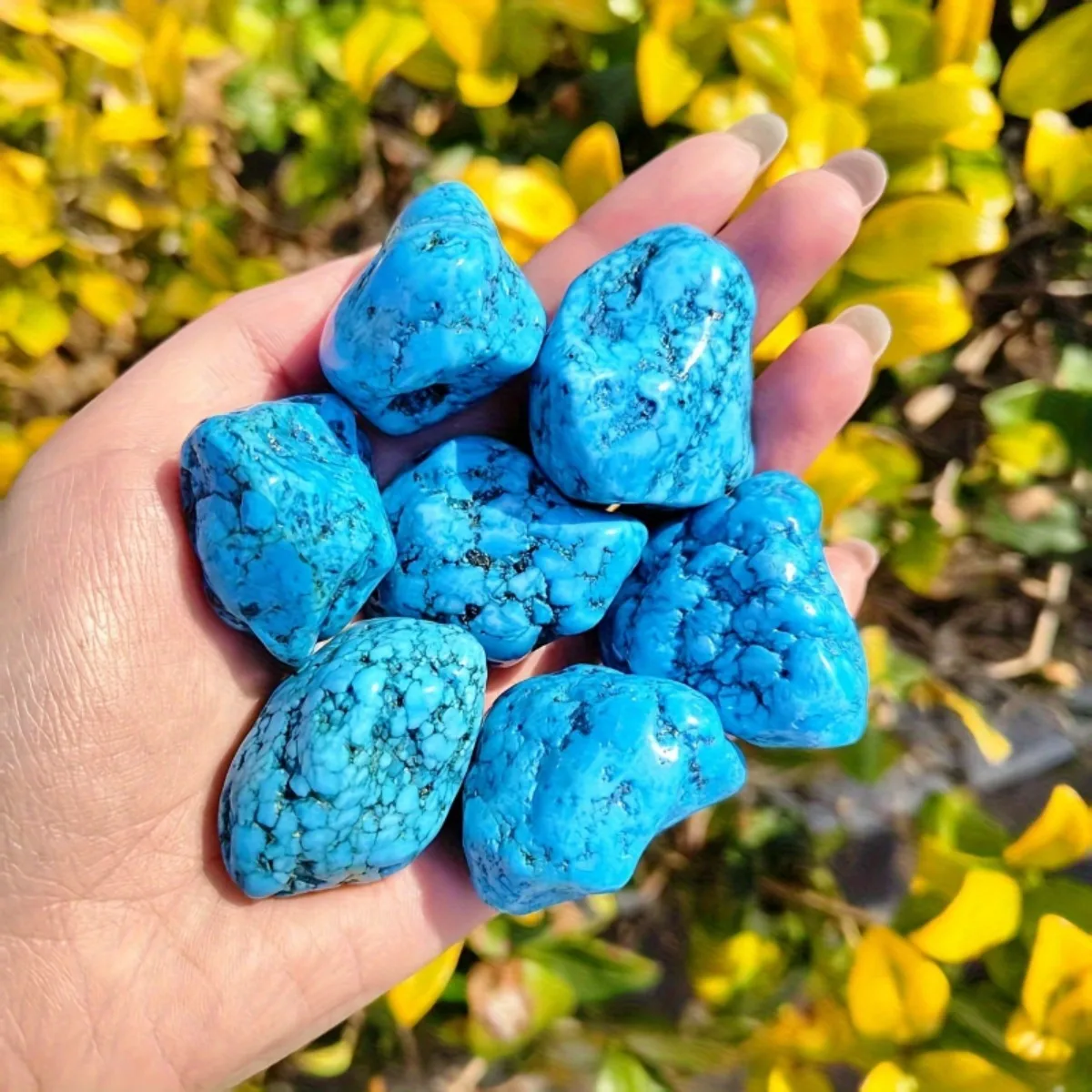 Natural Blue Turquoise Crystal Bulk Stone, Rough Tumbled Loose Stone Healing Mineral Specimen Home