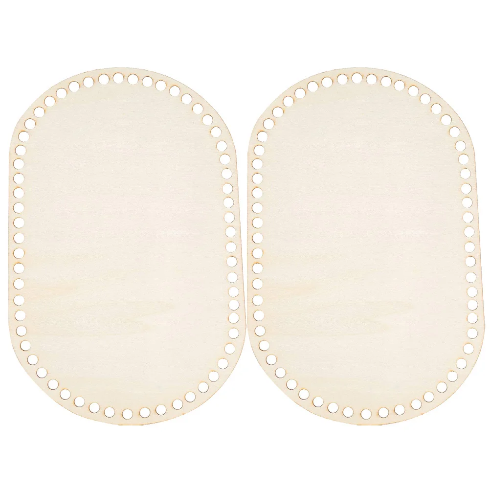 

2pcs Wooden Basket Crochet Base Weaving Handbag Shaper Diy Bag Bottom Protector Craft Base Board Knitting Tool