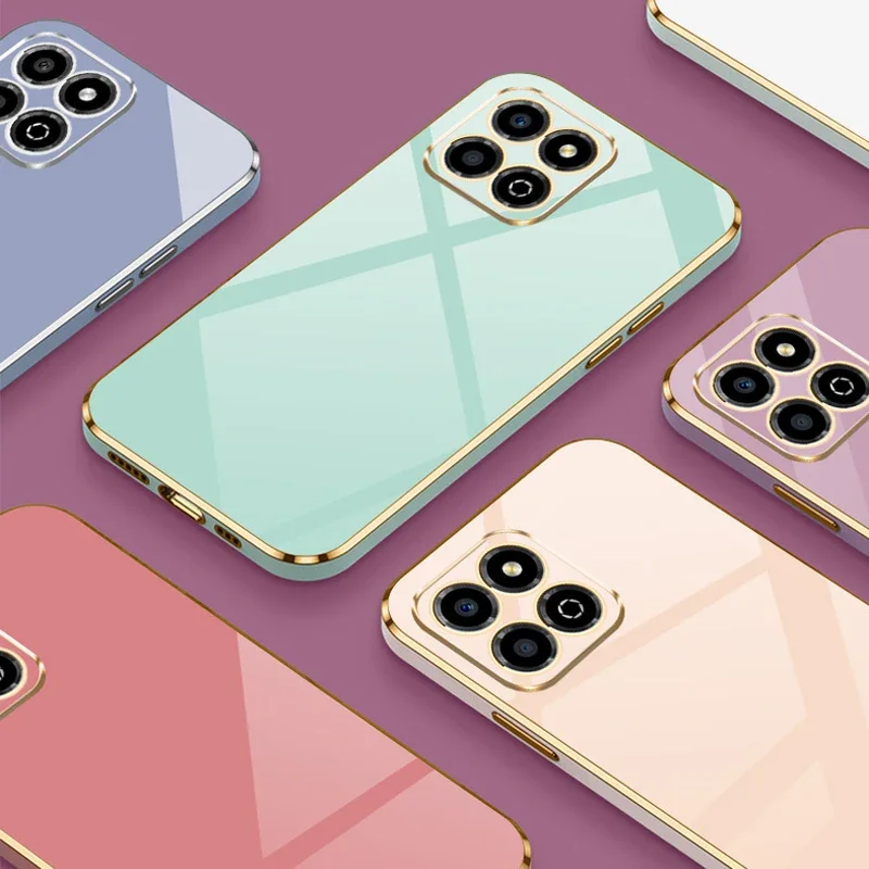 For Honor X8a Case Honor X6A Phone Case Honor X6B X6 X8 X8 5G X8B X9 X9A X9B X7B X6S X6 X5 X7 Luxury Plating Silicone Back Cover