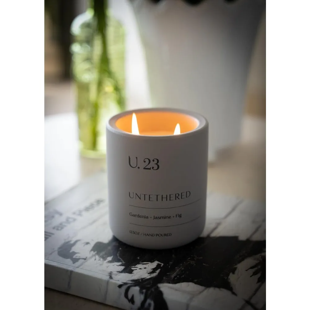 Luxury Scented Candle - Gardenia, Jasmine & Fig Blend | Handcrafted in USA with Natural Coconut & Apricot Wax | Double Wick Long - Image 5