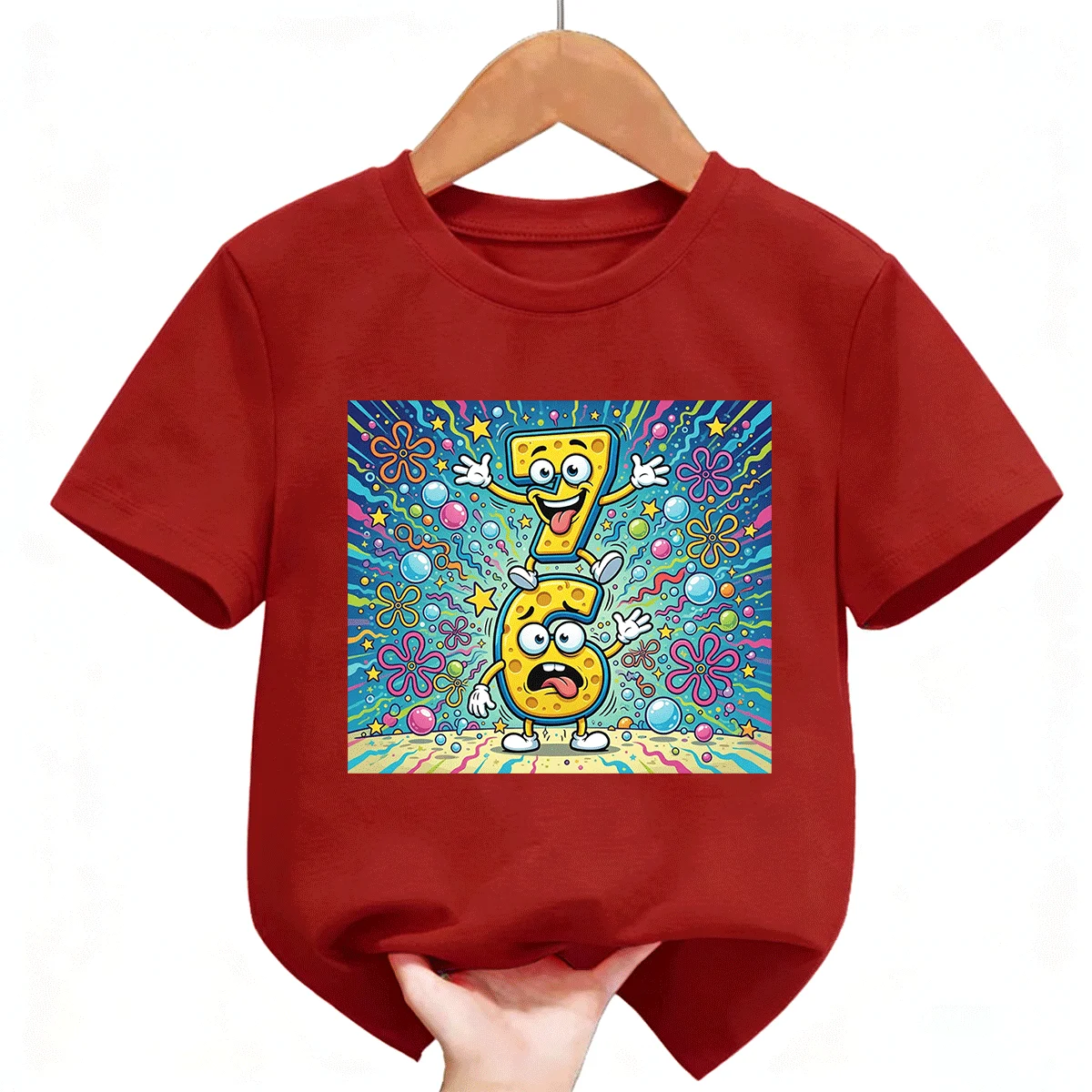 

12 Styles 6/7 Anime periphery T-shirt Children Pullover Kawaii Breathable Cute Tee Ideal Gift for Christmas