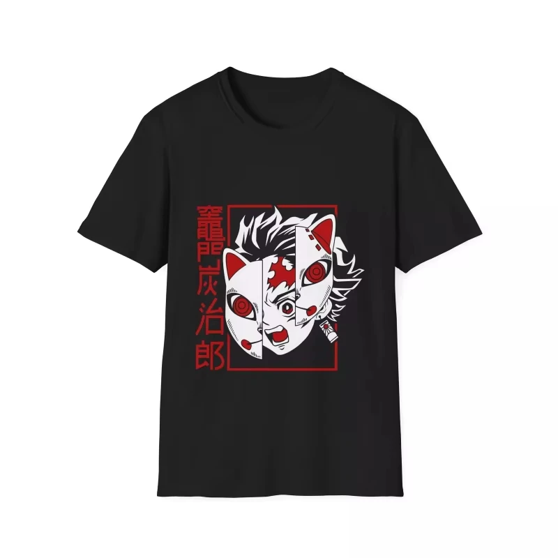 

Tanjiro Mask Unisex T-Shirt Anime Summer New Vintage Fashion cotton Men's and Women's Streetwear Autumn and winter innerwear