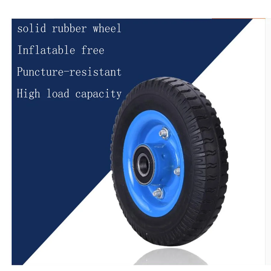 8-inch Solid Tire/anti-explosion/anti-puncture Thickened 250-4 Rubber Wheel Trolley