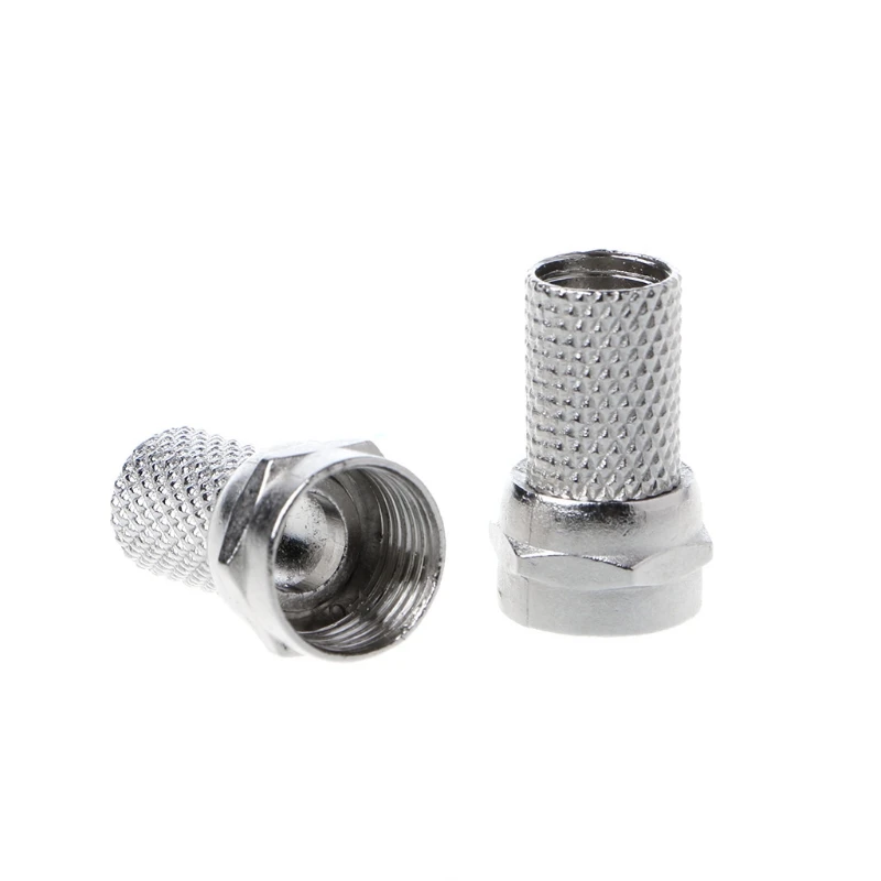 10 Chiếc 75-5 F Đầu Nối Vít Loại Cho RG6 Truyền Hình Vệ Tinh Ăng Ten Cáp Đồng Trục Tw