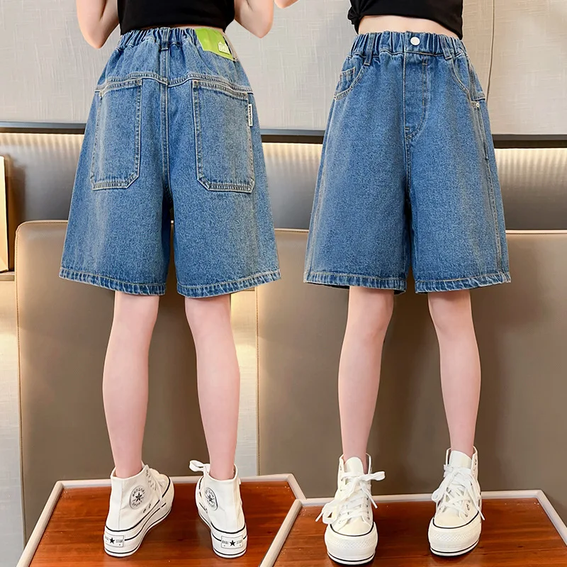 

Girls Denim Shorts Summer Thin Girls 2024 New Pants Shorts Loose Children Kids Pants & Capris